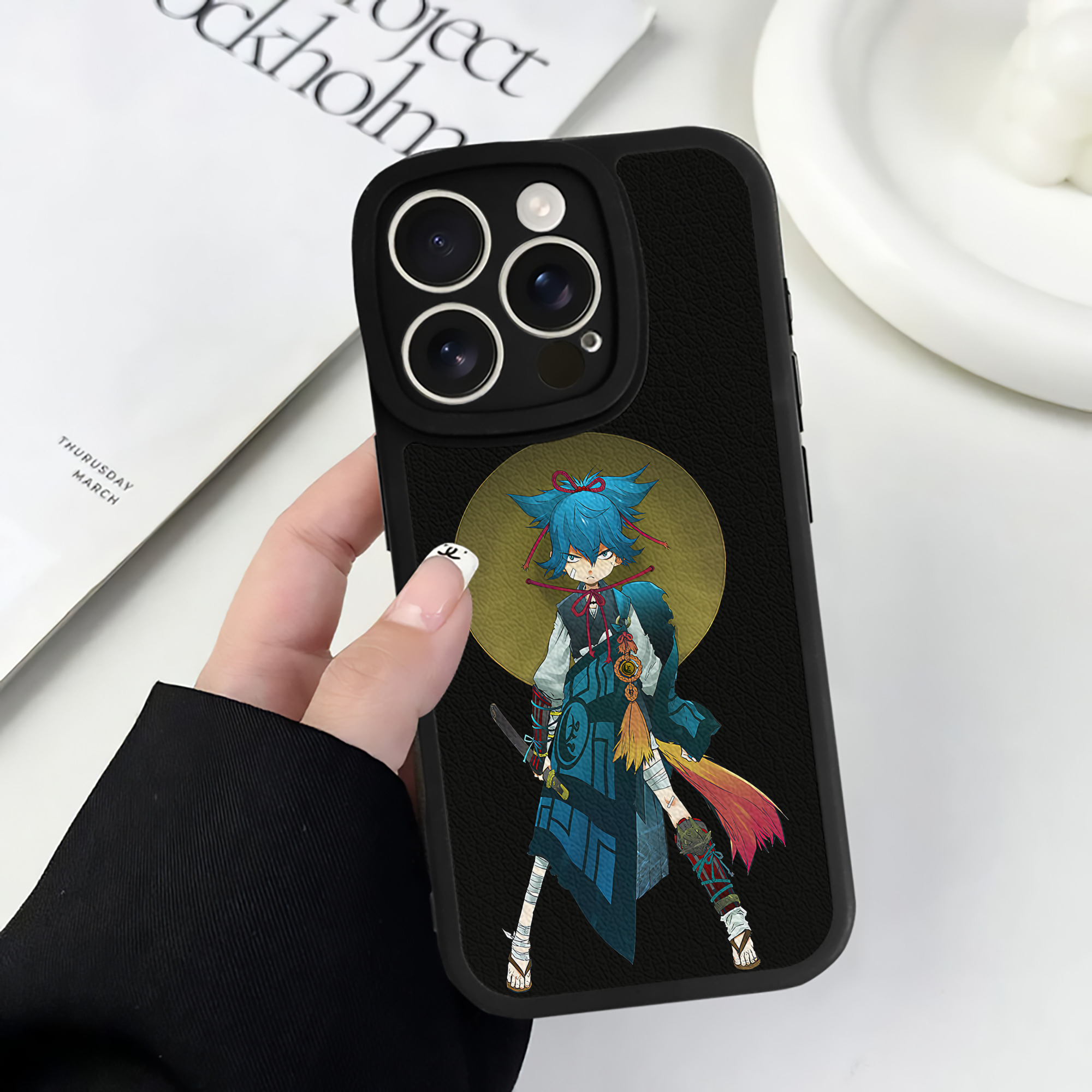 （画像用） 刀剣乱舞 Touken Ranbu 【iPhone 16シリーズ対応】シリコンスマホケース（レザー調） 材質：シリコン